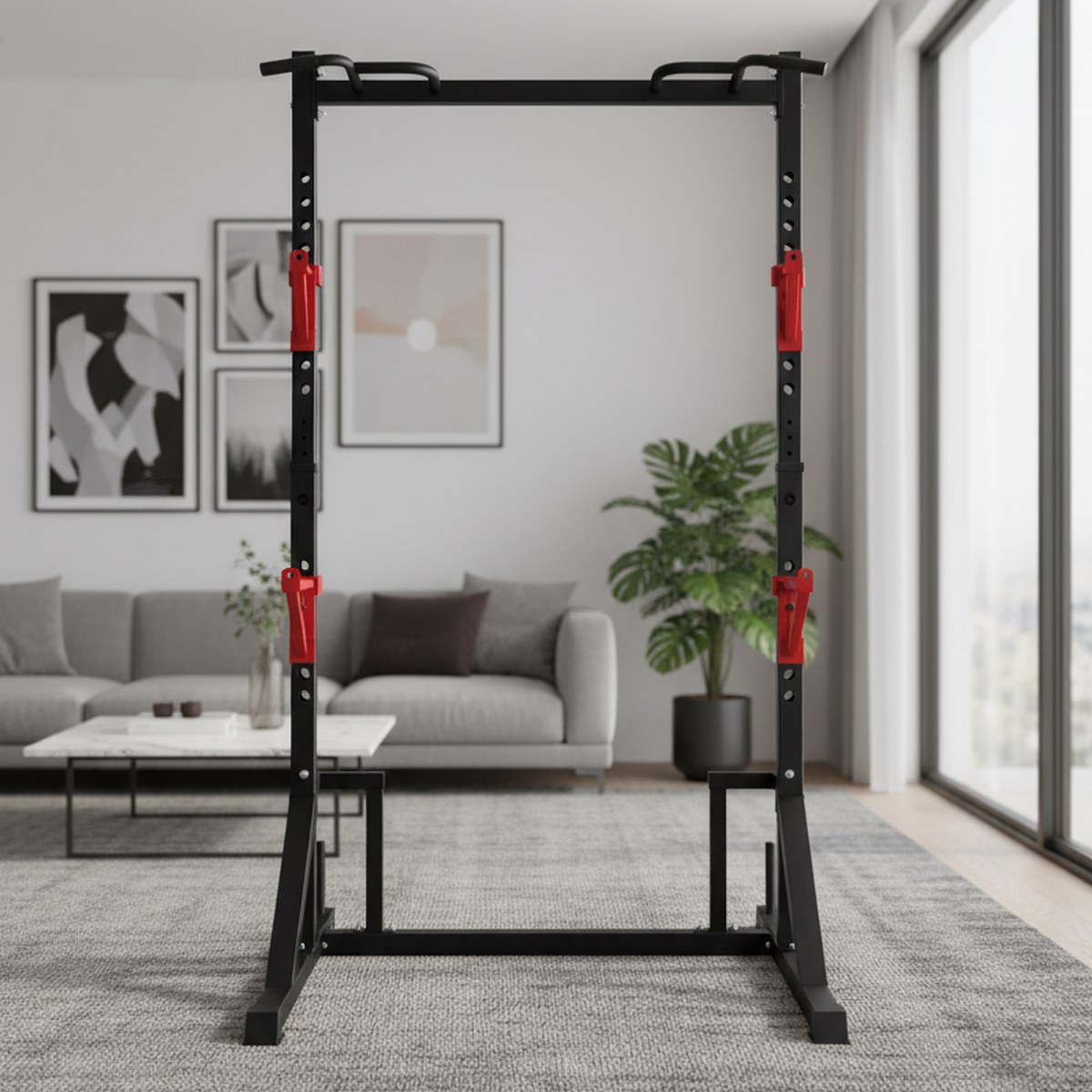 Adjustable Power Rack with Pul - Home Gym Equipment review and price