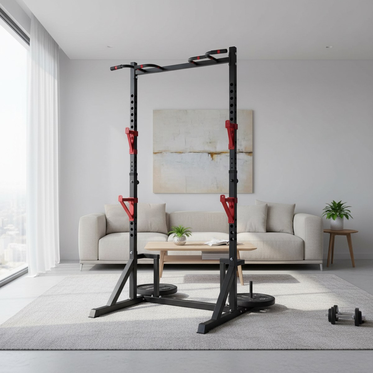 Adjustable Power Rack with Pul - Home Gym Equipment review and price