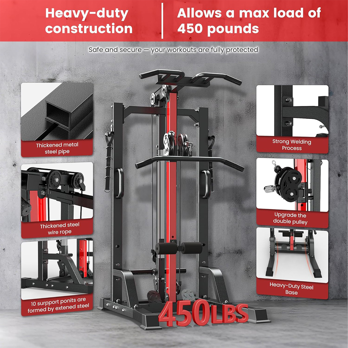Pooboo Home Gym Machine - High - Pulley Home Gym review and price