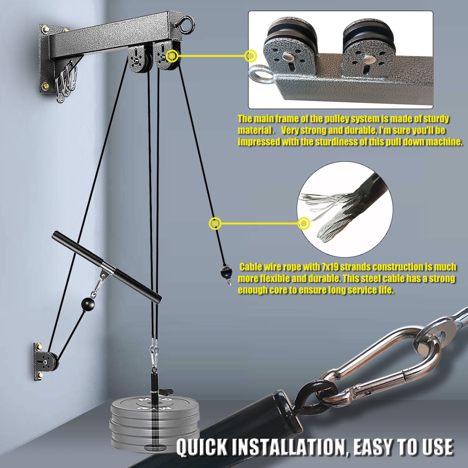 Fitness Wall Mounted Pulley Sy - Pulley Home Gym review and price
