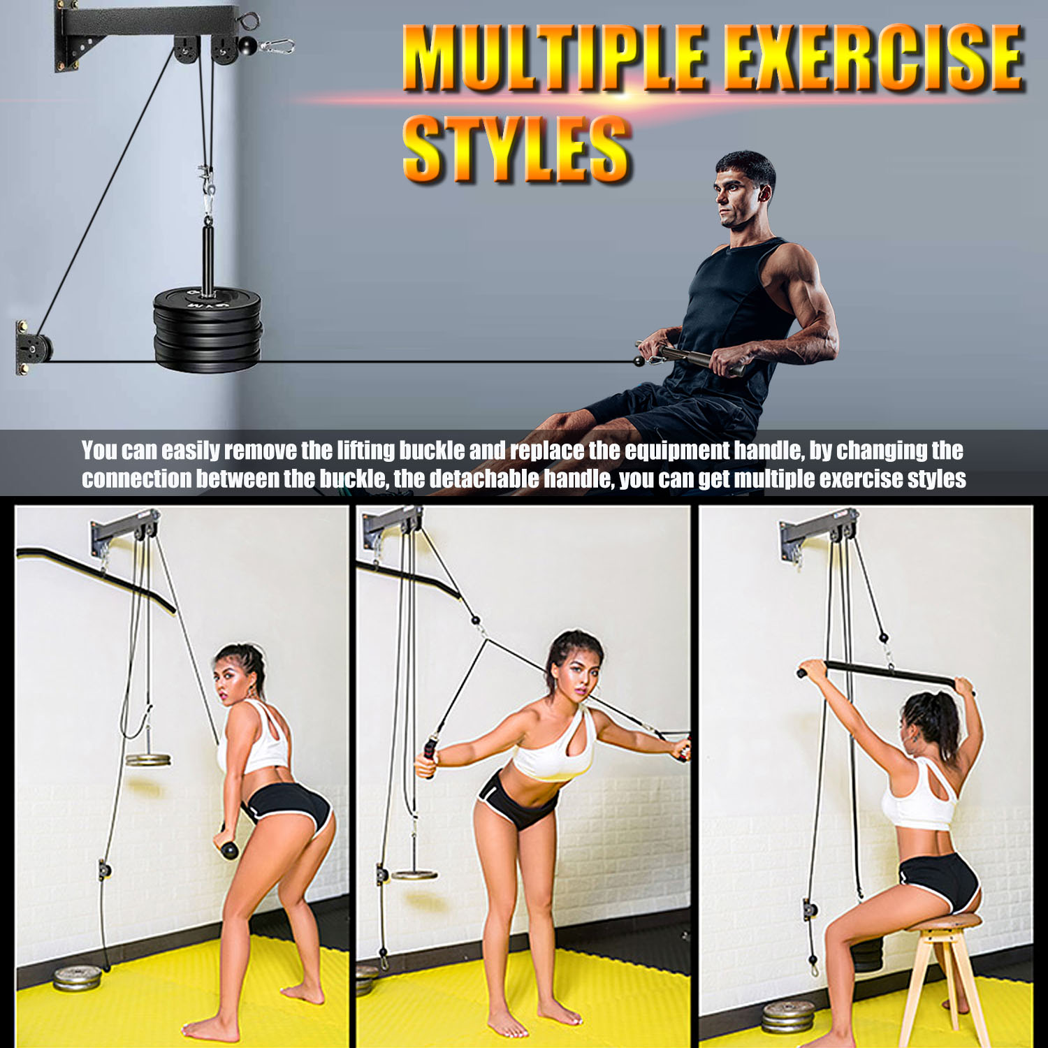 Fitness Wall Mounted Pulley Sy - Pulley Home Gym review and price