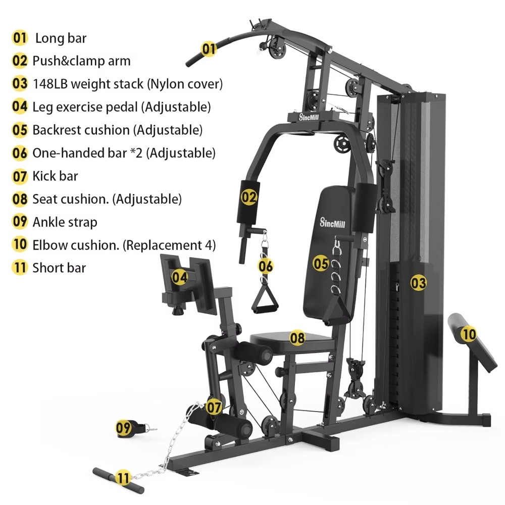 148LB Multifunctional Home Gym - Home Gym Half Rack review and price