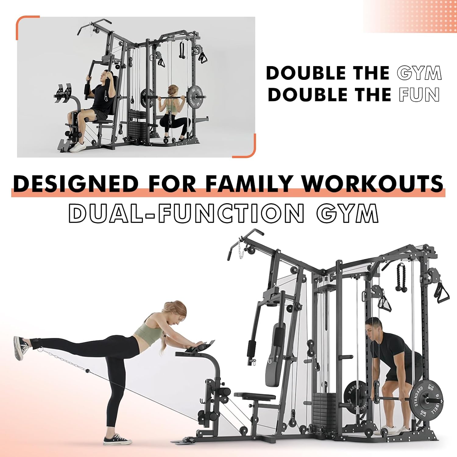 Dual-Station SmithΔ Machine Po - Home Gym Smith review and price