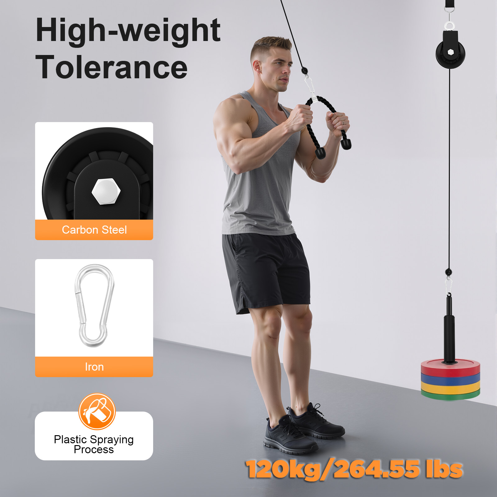 120kg Cable Pull Fitness Syste - Pulley Home Gym review and price