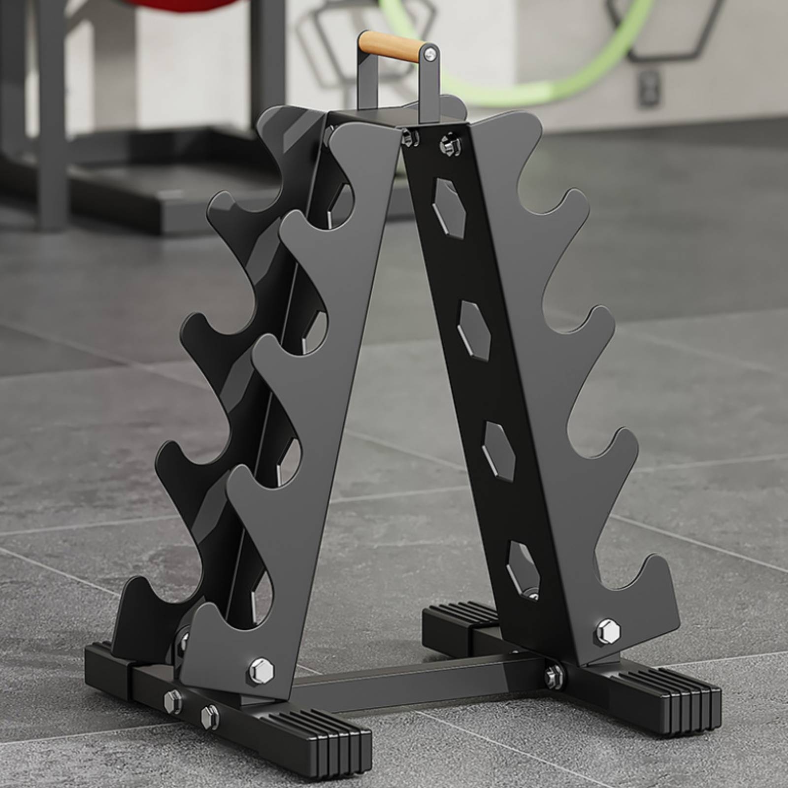 4-Tier Dumbbell Rack Wooden Ha - Home Gym Usa review and price
