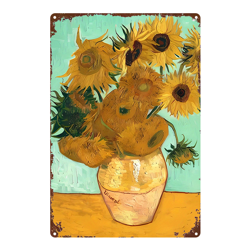 Van Gogh Sunflowers Metal Wall - Home Gym Icon review and price
