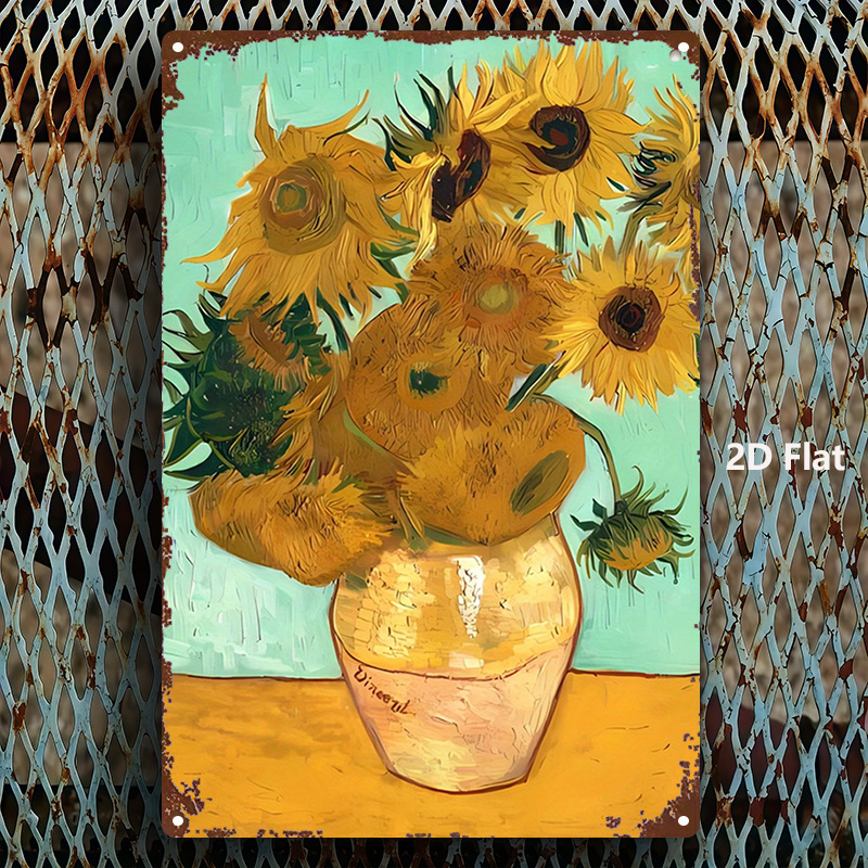 Van Gogh Sunflowers Metal Wall - Home Gym Icon review and price